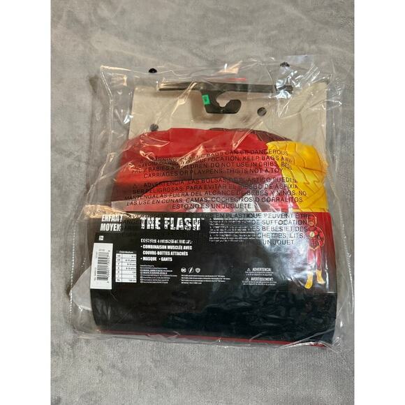 NWT DC The Flash Costume Size Medium‎ Kid with Mask & Gloves Pretend Play - Picture 2 of 3
